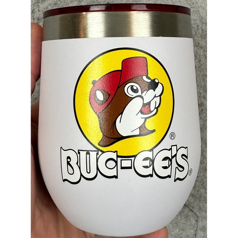 Yukon Outfitters Buc-ees Tumbler Unisex 10oz Wine White Insulated Outdoor Gear